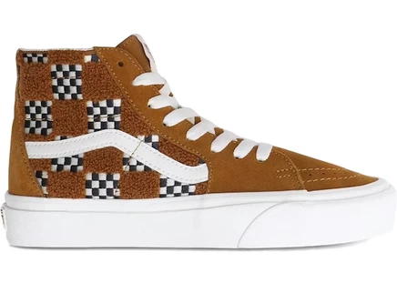 Vans Sk8-Hi Tapered Tufted Check Golden Brown