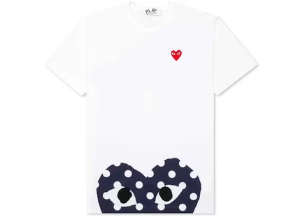Женская футболка Comme Des Garcons Play в горошек, белая
