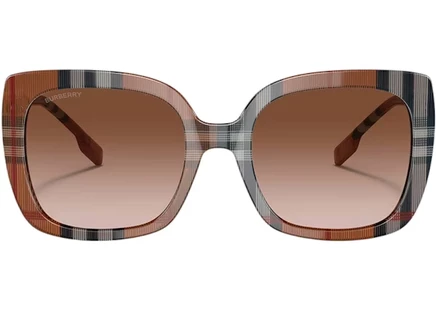 Женские солнечные очки Burberry 4323, коричневые в клетку