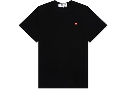 Женская футболка Comme Des Garcons Play с маленьким красным сердцем, черная