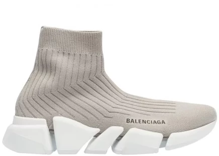 Женские кроссовки Balenciaga Speed Trainer в рубчик, светло-серые