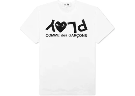 Унисекс футболка Comme des Garcons Play Inverted Text, белая
