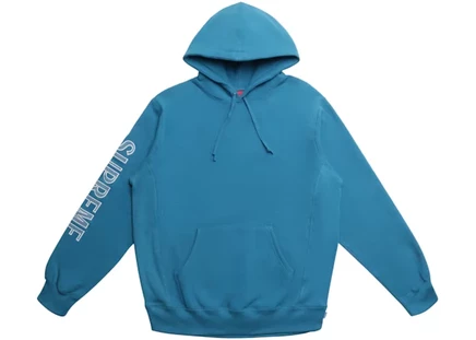 Худи Supreme Sleeve Embroidery, темно-бирюзовая