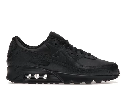 Мужские кроссовки Nike Air Max 90 Leather Triple Black, черные