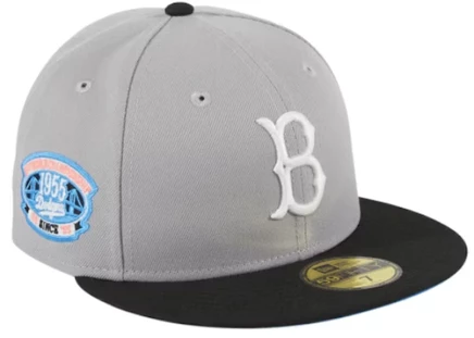 Мужская кепка New Era 59FIFTY Brooklyn Dodgers, серо-черная