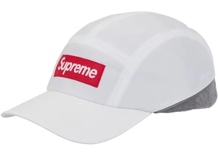 Унисекс кепка Supreme Polartec с ушами, белая