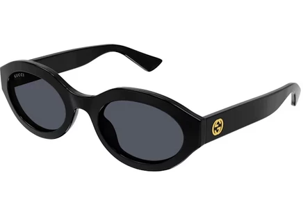 Унисекс солнцезащитные очки Gucci Minimal GG Logo Oval, черные