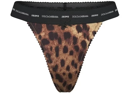 Женские стринги Skims x Dolce&Gabbana, леопардовые