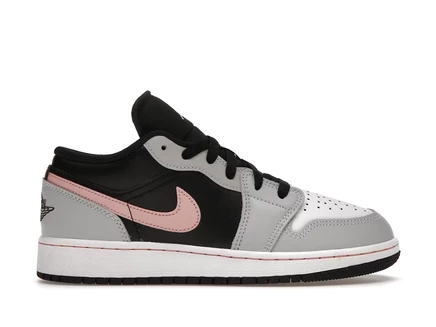 Детские кроссовки Jordan 1 Low, черно-серо-розовые