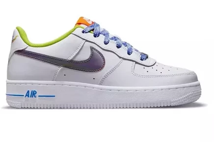 Детские кроссовки nike air force 1 low lv8, бело-оранжевые