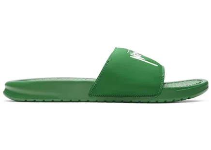 Мужские слайды Nike Benassi Slide Stussy, зелено-молочные