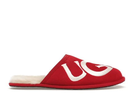Мужские шлепанцы Ugg Scuff Logo, красно-кремовые