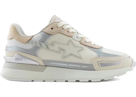 Мужские кроссовки Bape Cross Sta, слоновая кость/серебристые