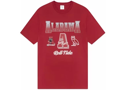 Мужская футболка OVO x NCAA Crimson Tide, красная