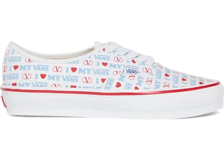 Мужские кеды Vans Authentic Valentino, бело-сине-красные
