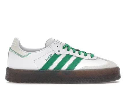 Женские кроссовки Adidas Sambae, бело-зеленые