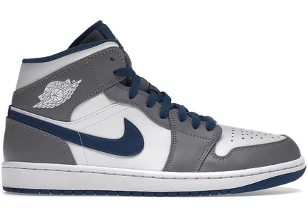 Кроссовки Jordan 1 Mid True Blue, многоцветные