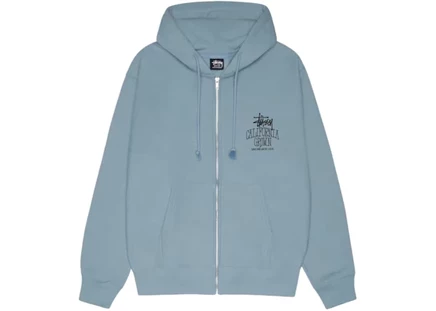 Мужская худи Stussy Cali Grown на молнии, сланцево-серая