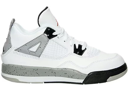 Детские кроссовки Jordan 4 Retro White Cement, бело-серые