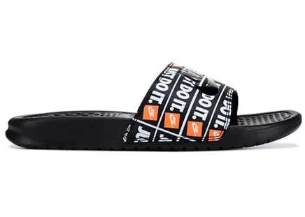 Мужские шлепанцы Nike Benassi JDI, черные с оранжевым