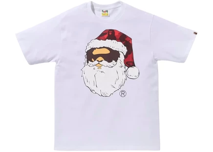 Футболка Bape Christmas Ape Head, белая