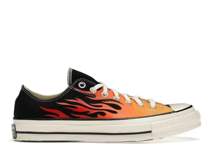 Мужские кеды Converse Chuck Taylor All Star 70 Ox, черные с пламенным принтом