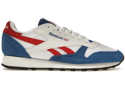 Кроссовки Reebok Classic Leather, синие/белые/красные
