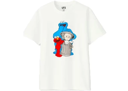 Унисекс футболка KAWS x Uniqlo Sesame Street, белая