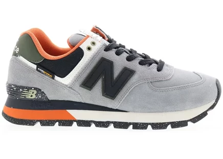 Мужские кроссовки New Balance 574, серо-черно-оранжевые