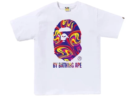 Мужская футболка Bape Marbling by Bathing Ape, белая