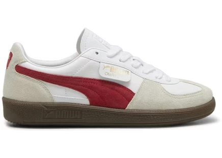 Мужские кроссовки Puma Palermo Leather кожаные, бело‑серо‑красные
