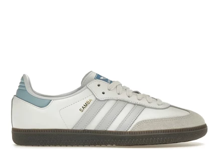 Мужские кроссовки Adidas Samba OG, бело-голубые