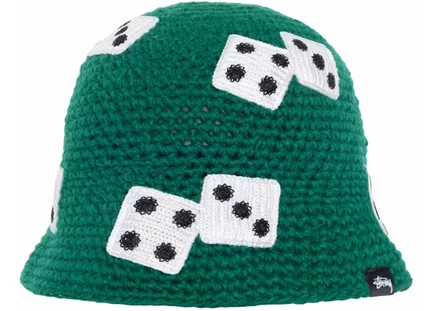 Мужская вязаная панама Stussy Dice Knit, зеленая