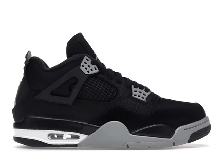 Мужские кроссовки Jordan 4 Retro SE, канвас, черные с серым и красным