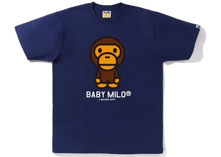 Мужская футболка BAPE Baby Milo (FW22), темно-синяя