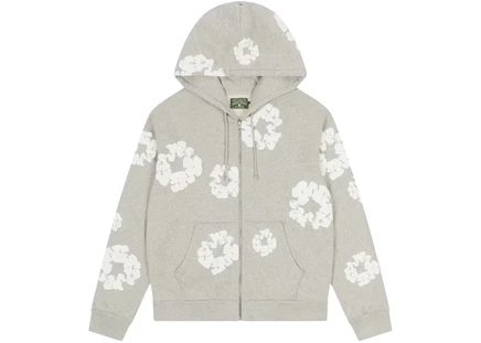 Denim Tears Cotton Wreath Zip Hoodie Grey grey
