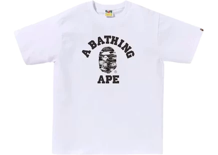 Мужская футболка Bape Palm Tree Camo College с принтом пальм, бело-черная