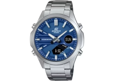 Мужские часы Casio Edifice EFV-C120D-2A, 45 мм, сталь, синий циферблат