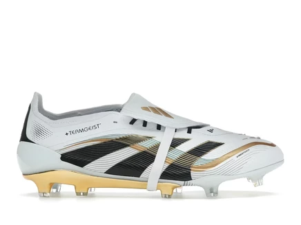 Мужские бутсы adidas Predator Elite Foldover Tongue FG, белые/черные/золотые