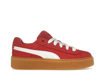 Женские кроссовки Puma Creeper Phatty Rihanna Fenty вельветовые, красные