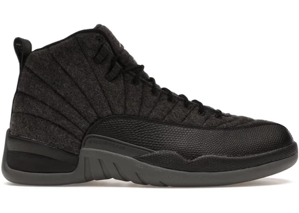 Кроссовки Jordan 12 Retro Wool, тёмно-серые/чёрные