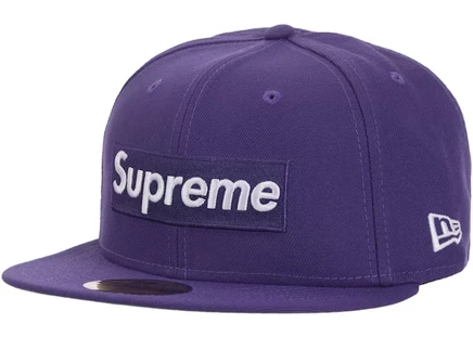 Унисекс кепка Supreme 59Fifty MLB Box Logo, фиолетовая