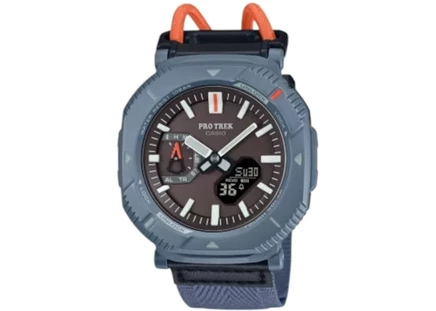 Мужские часы Casio Pro Trek PRJ-B001B-2, полимерный корпус 50,3 мм, тканевый ремешок