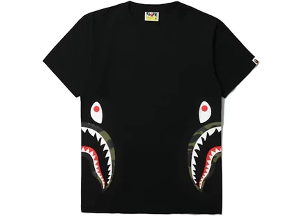 Мужская футболка Bape 1st Camo Side Shark, черно-зеленая