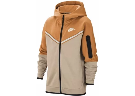Детская толстовка на молнии Nike Tech Fleece, желто-серая
