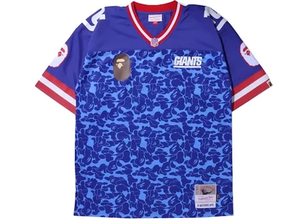 Мужская джерси Bape x Mitchell & Ness New York Giants, темно-синяя