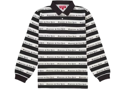 Мужское поло Supreme Old English Stripe, черное