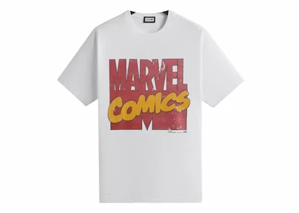 Мужская винтажная футболка kith x marvel, белая