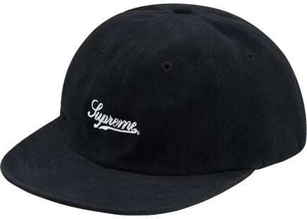 Supreme Brushed Twill Script 6-Panel Black black