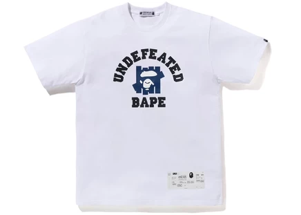Футболка Bape x Undefeated College Tee, белая